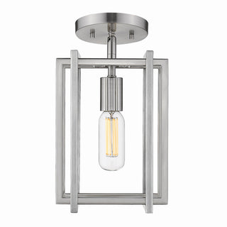 Buy pewter-with-pewter-accents-glass Tribeca Outdoor (Damp) Semi-Flush Mount Ceiling Light by Golden