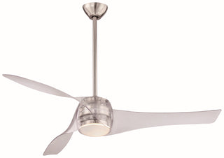 Buy brushed-nickel-finish-with-translucent-blades Artemis Ceiling Fan with Light by Minka Aire