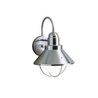 Buy brushed-nickel-and-white-shade Seaside Outdoor (Wet) Wall Lantern by Kichler