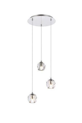 Buy chrome-with-clear-glass-and-clear-shade Eren Pendant by Elegant Lighting