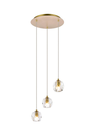 Buy gold-with-clear-glass-and-clear-shade Eren Pendant by Elegant Lighting