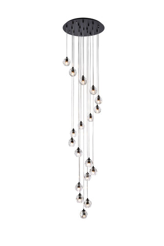 Buy black-with-clear-glass Eren Pendant by Elegant Lighting