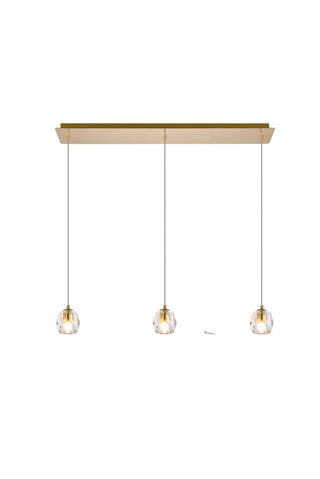 Buy gold-with-clear-glass Eren Pendant by Elegant Lighting