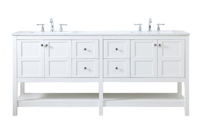 Theo Vanity by Elegant Lighting – Lights: One Light (72.00"L x 22.00"W x 34.00"H) – Finish: White – Elegant Lighting-VF16472DWH