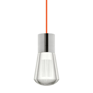Buy satin-nickel-with-orange-glass-and-clear-shade Alva Outdoor (Damp) Pendant by Visual Comfort Modern