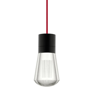 Buy black-with-red-glass-and-clear-shade Alva Outdoor (Damp) Pendant by Visual Comfort Modern