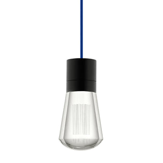 Buy black-with-blue-glass-and-clear-shade Alva Outdoor (Damp) Pendant by Visual Comfort Modern