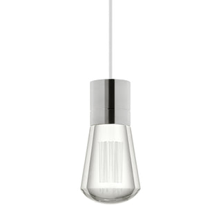 Buy satin-nickel-with-white-glass-and-clear-shade Alva Outdoor (Damp) Pendant by Visual Comfort Modern