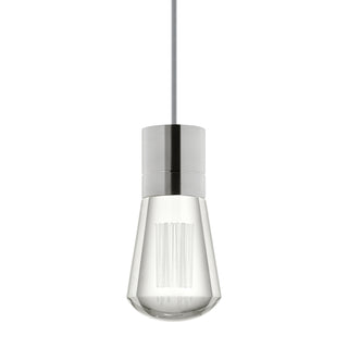 Buy satin-nickel-with-gray-glass-and-clear-shade Alva Outdoor (Damp) Pendant by Visual Comfort Modern