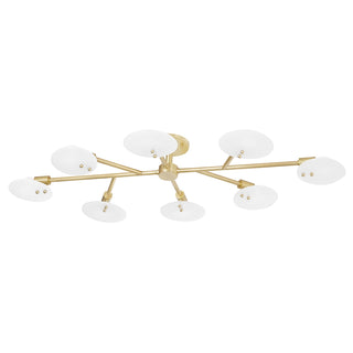 Buy aged-brass-with-white-candy-glass-glass-and-white-shade Giselle Outdoor (Damp) Semi-Flush Mount Ceiling Light by Mitzi