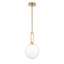 Gold with Globe White Glass Glass and White Shade