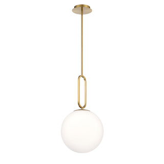 Buy gold-with-globe-white-glass-glass Prospect Pendant by Eurofase