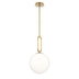 Gold with Globe White Glass Glass