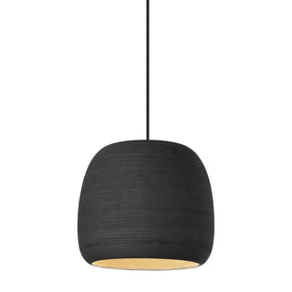 Buy with-ceramic-textured-shade-glass-and-black-shade Karam Outdoor (Damp) Pendant by Visual Comfort Modern