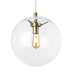 Aged Brass with Round hand-blown glass pendant Glass and Clear Shade