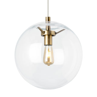 Buy aged-brass-with-round-hand-blown-glass-pendant-glass-and-clear-shade Palona Outdoor (Damp) Pendant by Visual Comfort Modern