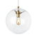 Aged Brass with Round hand-blown glass pendant Glass and Clear Shade