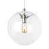 Satin Nickel with Round hand-blown glass pendant Glass and Clear Shade