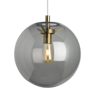 Buy aged-brass-with-round-hand-blown-glass-pendant-glass-and-smoke-shade Palona Outdoor (Damp) Pendant by Visual Comfort Modern