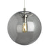 Satin Nickel with Round hand-blown glass pendant Glass and Smoke Shade