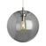 Satin Nickel with Round hand-blown glass pendant Glass and Smoke Shade