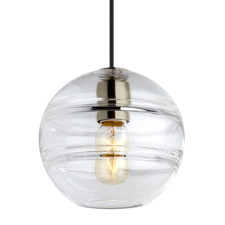 Buy satin-nickel-with-transparent-glass-glass-and-clear-shade Sedona Outdoor (Damp) Pendant by Visual Comfort Modern