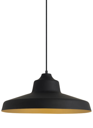 Buy black-gold-with-aluminum-glass-and-black-shade Zevo Outdoor (Damp) Pendant by Visual Comfort Modern