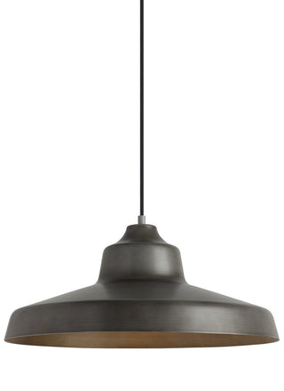 Buy fossil-gray-with-aluminum-glass-and-silver-gray-shade Zevo Outdoor (Damp) Pendant by Visual Comfort Modern
