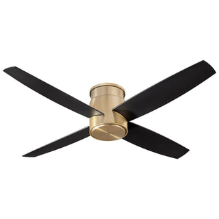 Buy aged-brass-finish-with-matte-black-blades Oslo Outdoor (Damp) Hugger Ceiling Fan by Oxygen