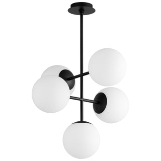 Buy black-with-satin-opal-glass-and-white-shade Nebula Outdoor (Damp) Pendant by Quorum