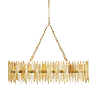 Buy gold-leaf-and-gold-shade Prescott Outdoor (Damp) Chandelier by Arteriors