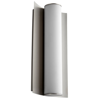 Buy satin-nickel Wave Outdoor (Damp) Sconce by Oxygen