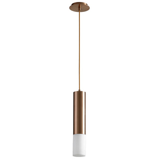 Buy satin-copper-with-satin-opal-glass-and-opal-shade Opus Outdoor (Damp) Pendant by Oxygen