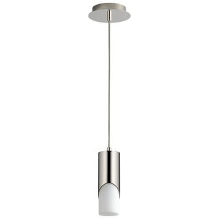 Buy polished-nickel-with-satin-opal-glass-and-opal-shade Ellipse Outdoor (Damp) Pendant by Oxygen