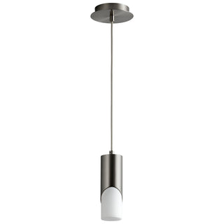 Buy satin-nickel-with-satin-opal-glass-and-opal-shade Ellipse Outdoor (Damp) Pendant by Oxygen