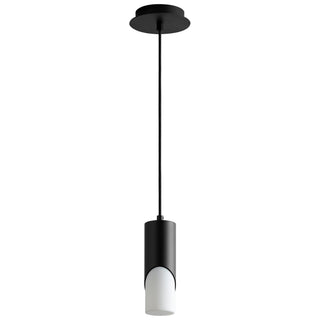 Buy black-with-matte-white-glass-and-white-shade Ellipse Outdoor (Damp) Pendant by Oxygen