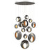 Chrome Black with Round Gold Steel Glass and Metal Shade