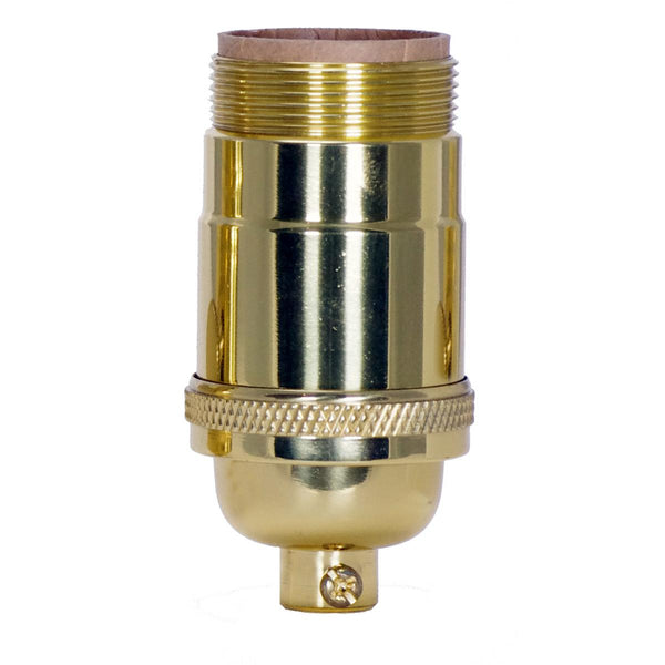 Satco Fixture Accents/Parts Brass 3 Way (2 Circuit) Turn Knob Socket Accents