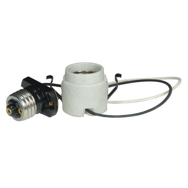 Satco Fixture Accents/Parts  Keyless Porcelain Socket With Adapter And Double Snap-In Clip Accents
