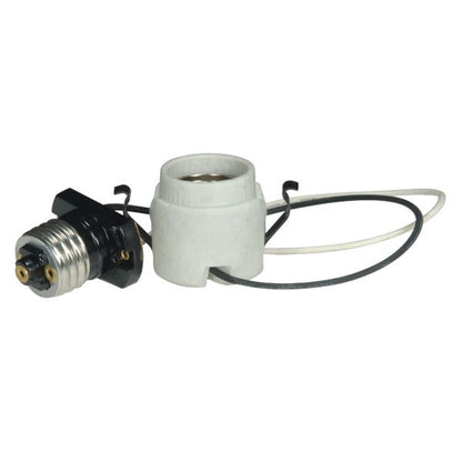 Satco Satco Fixture Accents/Parts Keyless Porcelain Socket With Adapter And Double Snap-In Clip