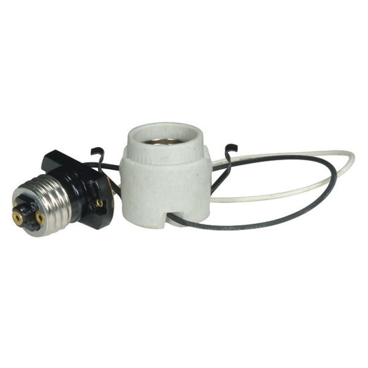 Satco Satco Fixture Accents/Parts Keyless Porcelain Socket With Adapter And Double Snap-In Clip