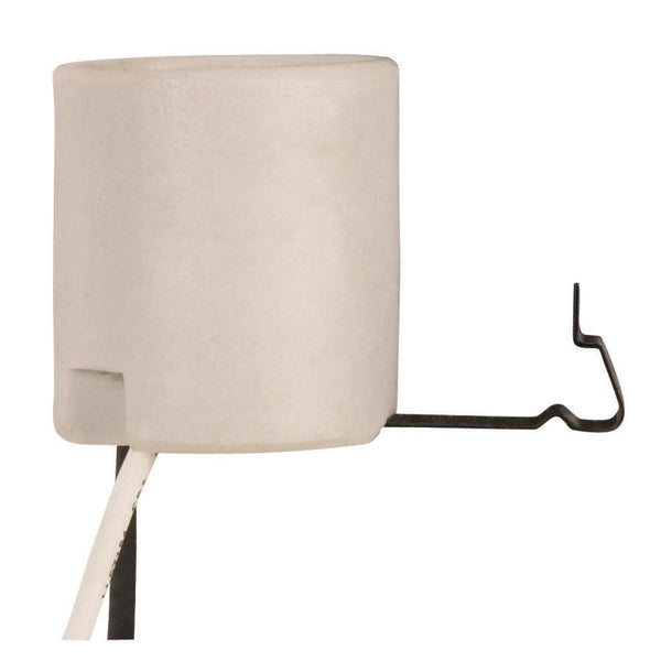 Satco Fixture Accents/Parts Porcelain Keyless Porcelain Socket With Snap-In Clip Accents