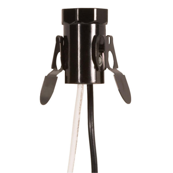 Satco Fixture Accents/Parts Phenolic Plastic Candelabra Base Phenolic Socket With Spring Clip Accents