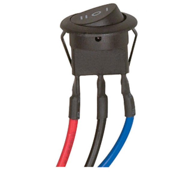 Satco Switches Hi-Low Metal Round Rocker Switch W/Diode 2 Circuit