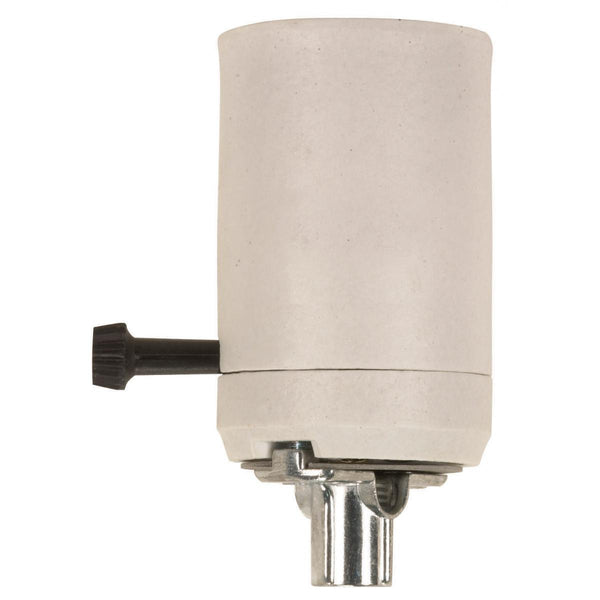 Satco Fixture Accents/Parts Porcelain 3-Way Turn Knob Mogul Socket With Hickey Accents