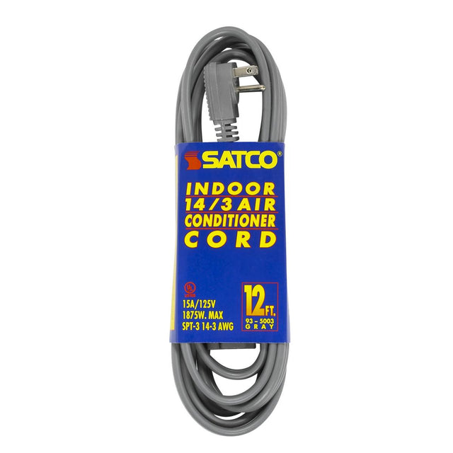 Satco Accessories 12 Foot Gray Heavy Duty Air Conditioner/Appliance Cord Accessory