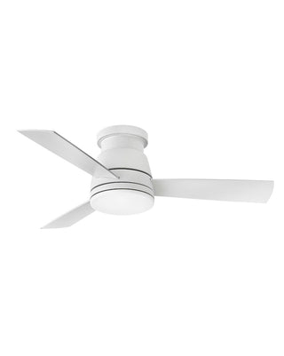 Buy matte-white-finish-with-matte-white-blades Trey Outdoor (Wet) Flush Mount Ceiling Fan with Light by Hinkley