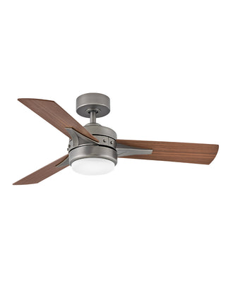 Buy pewter-finish-with-driftwood-and-reversible-teak-blades Ventus Ceiling Fan with Light by Hinkley