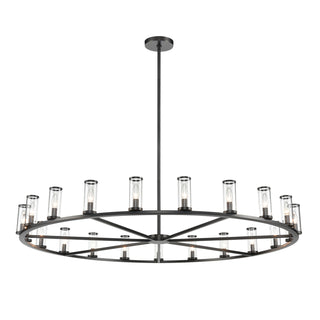 Buy clear-glass-urban-bronze-and-clear-shade Revolve Chandelier by Alora