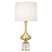 Modern Brass w/ Clear Crystal with Fondine Fabric Shade Glass